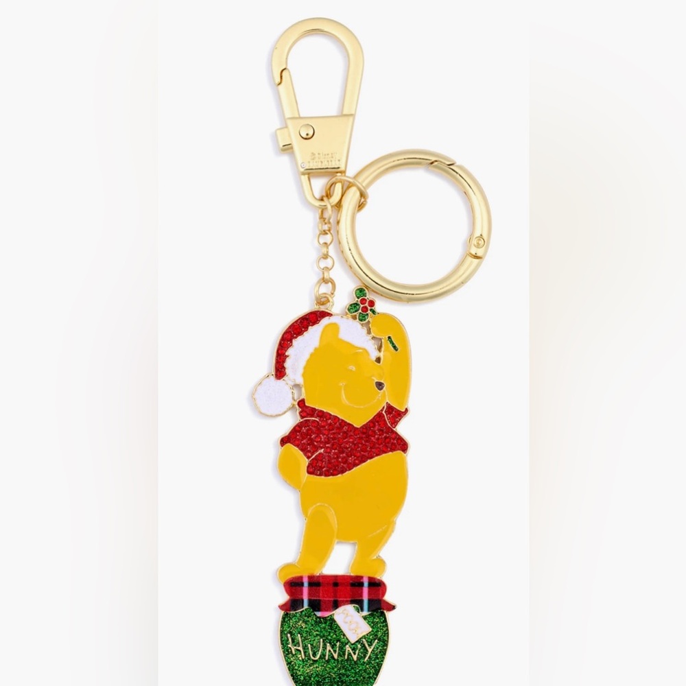 Disney X Baublebar Holiday Winnie The Pooh Wearing Santa Hat Bag Charm/KeyChain